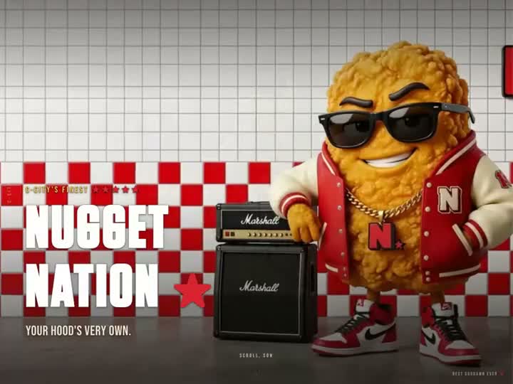 Nugget Nation scroll-driven 3D brand site